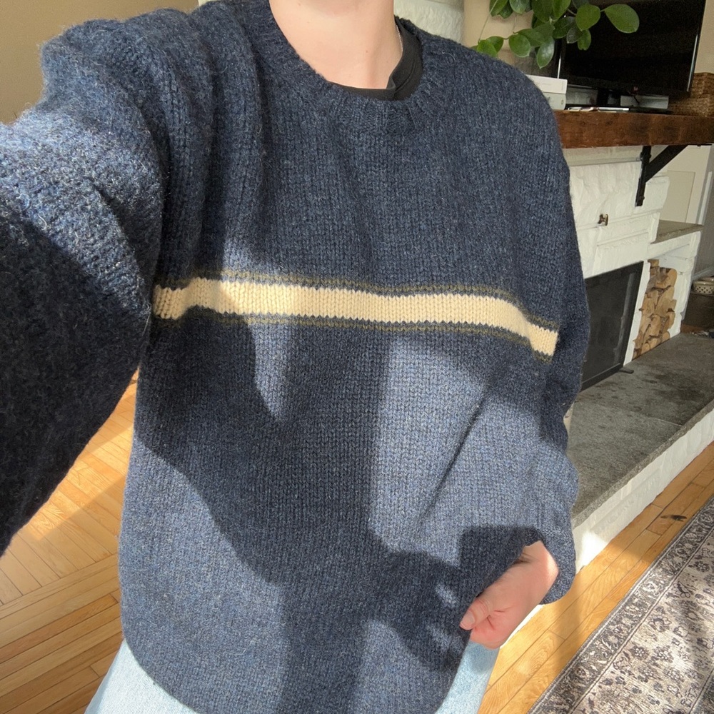 J Crew 100% Wool Oversized Crewneck Fall Winter Sweater